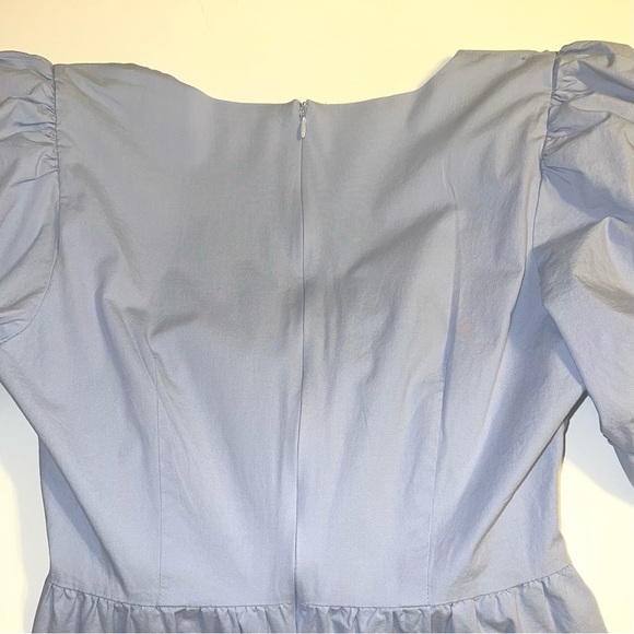 WAYF Dusty Blue Peggy Twist Cut-Out Midi Dress Sz M - Picture 10 of 11